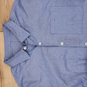 LULULEMON Commission French Blue Solid Cotton Recent Sz L Mens Long Sleeve Shirt